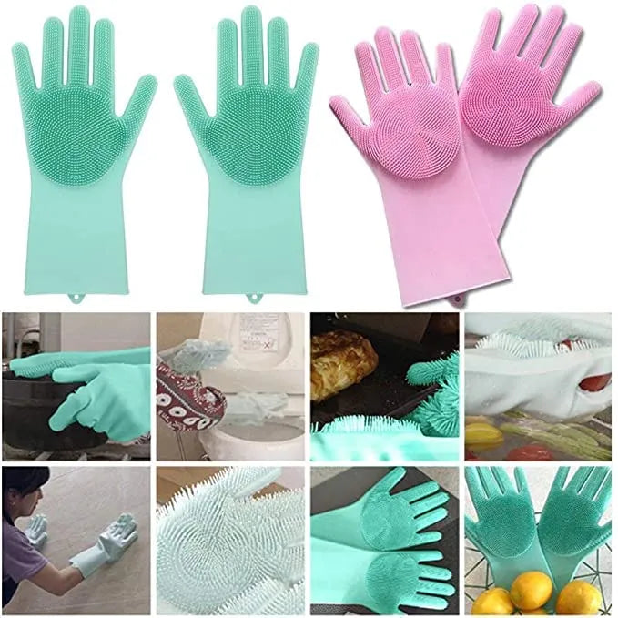Silicon Washing Gloves High Quality Big Size - Household Accessory Designed For Cleaning And Washing