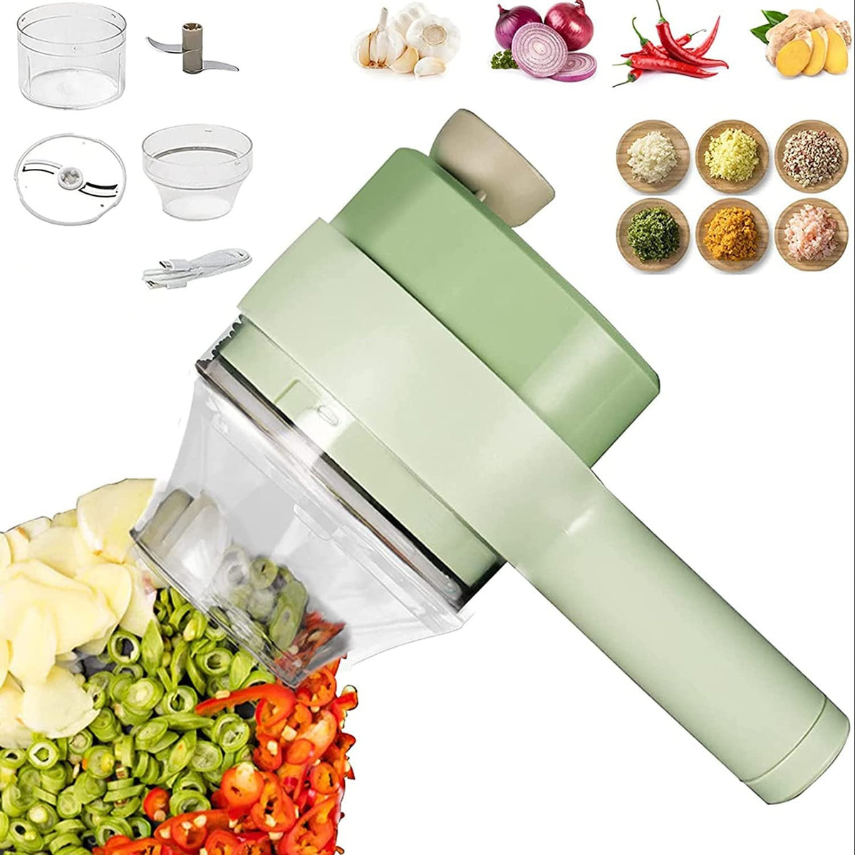 Vegetable Cutter Electric Handheld Slicer Multifunctional Food Chopper