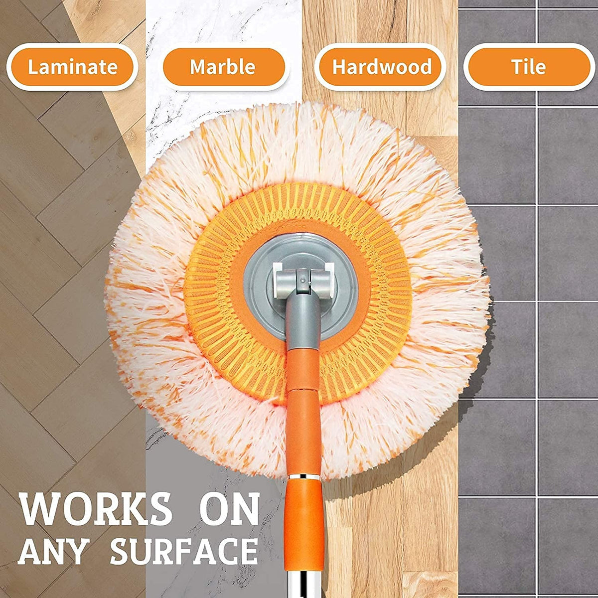 Extendable Telescopic Mop With Detachable Microfiber Cloth