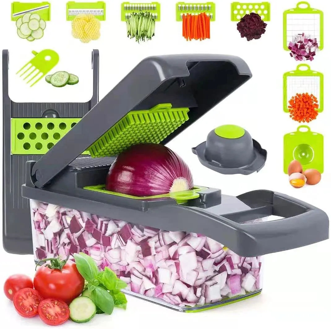 Vegetable Chopper Multi-Functional 16-in-1 Dicer & Slicer with Storage Container