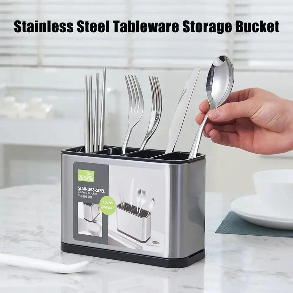 Stainless Steel Cutlery Bucket Durable Easy To Clean
