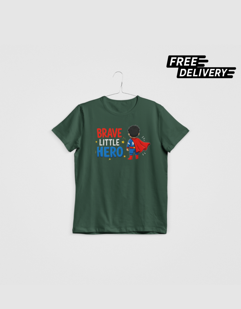 Brave Little Hero Kids Superhero T-Shirt – Cute Hero Graphic Tee