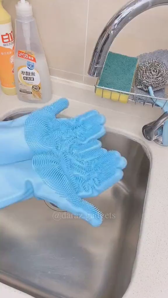 Silicon Washing Gloves High Quality Big Size - Household Accessory Designed For Cleaning And Washing